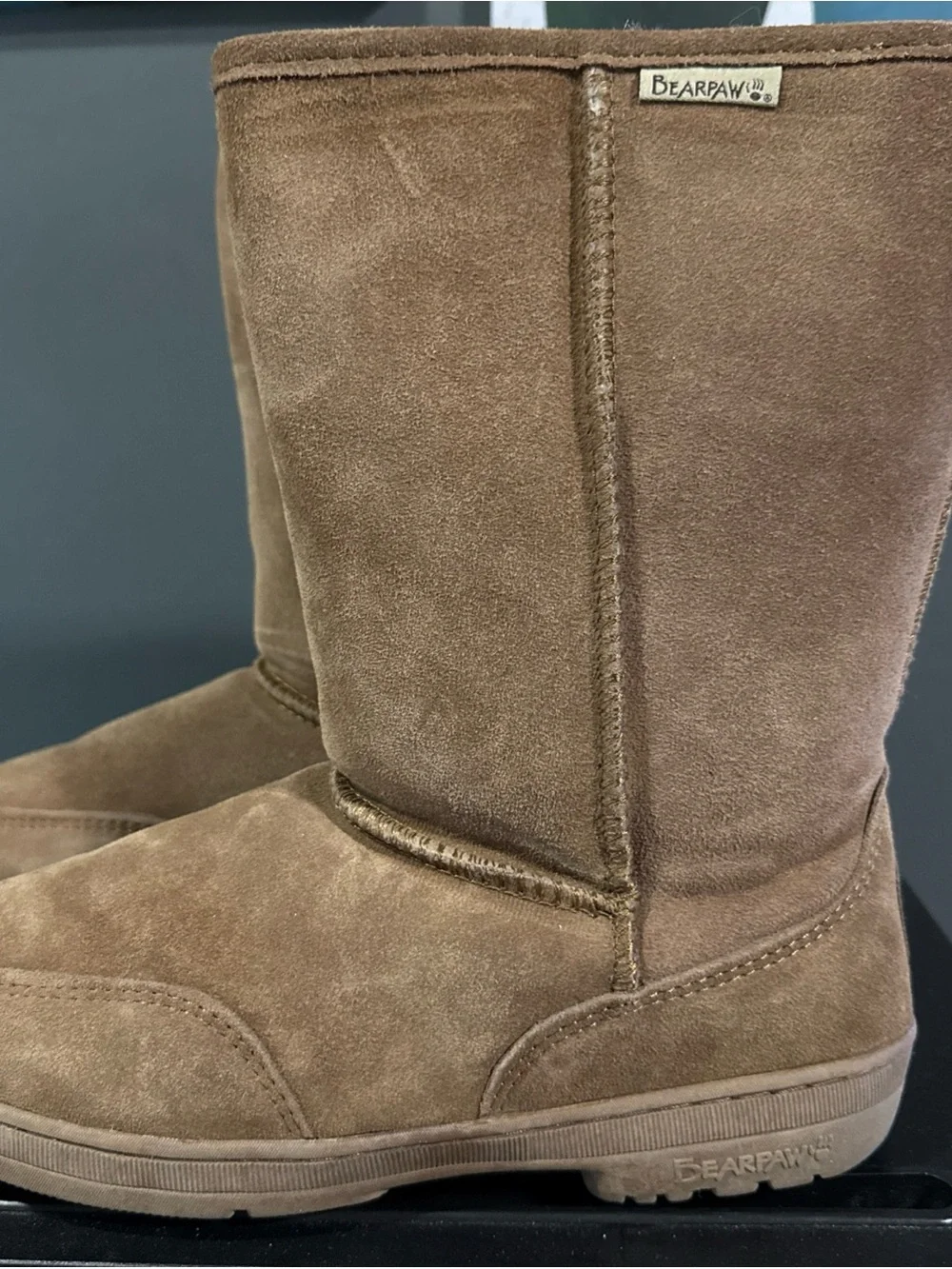 BearPaw Suede Mid-Calf Boot - Hickory Size 10